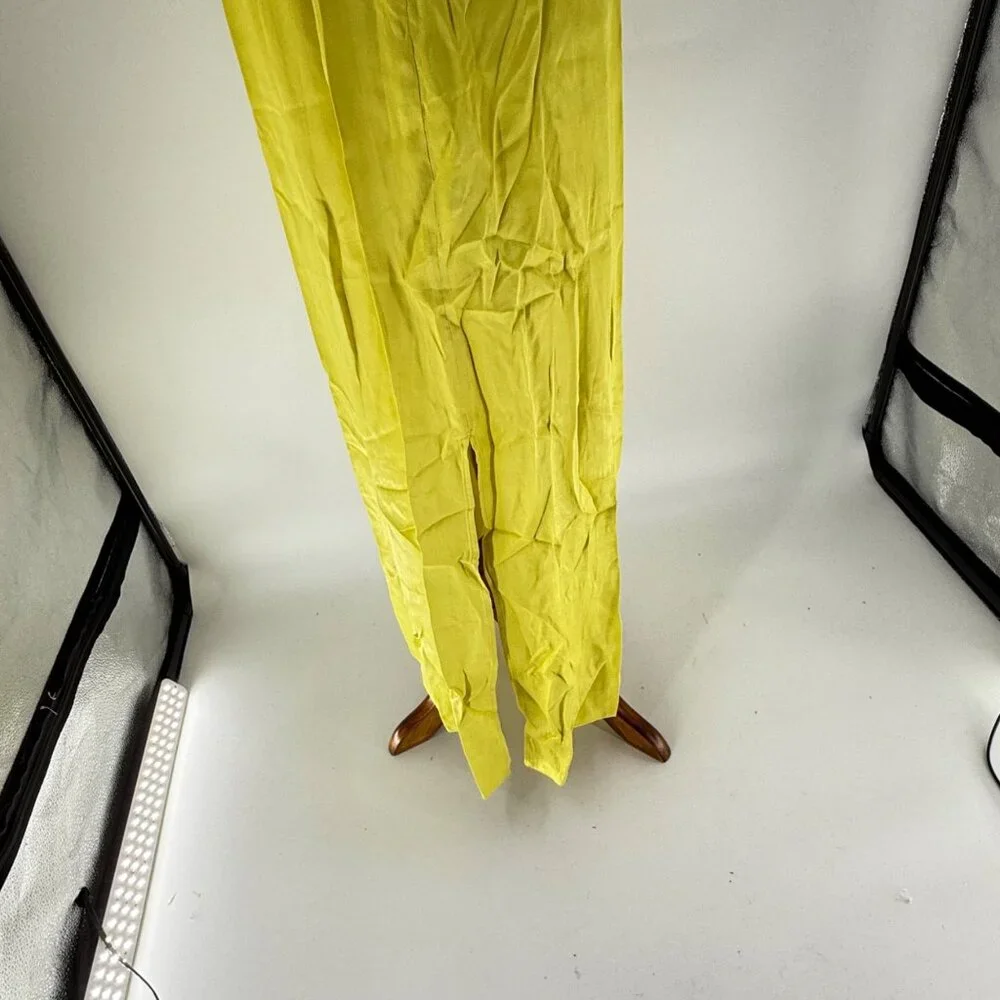 Topshop Lime Yellow Sleeveless Midi Dress With Lace Detail UK 12 / US 8 - Picture 8 of 13